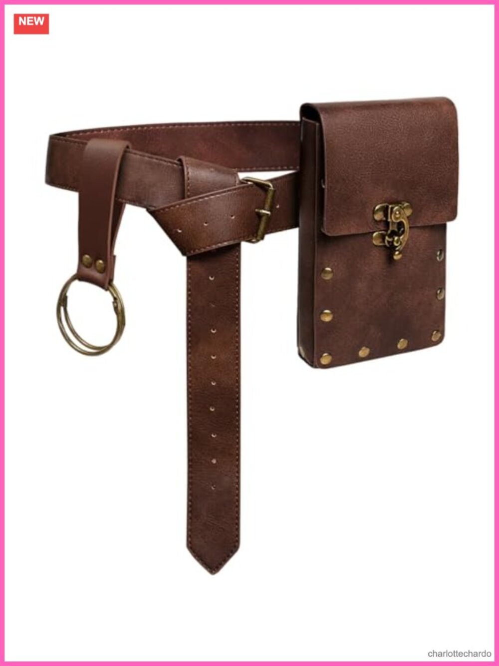 Medieval Renaissance Belt Pouch Set Faux Leather Viking Pirate Costume